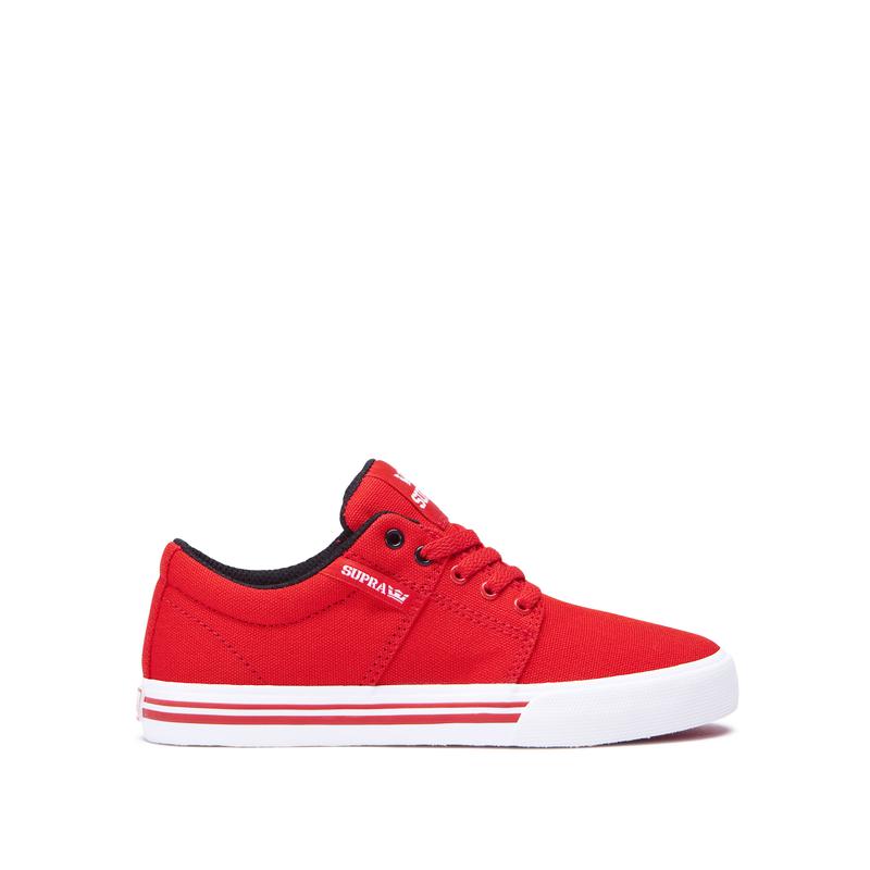 Buty Supra STACKS II VULC - Sneakersy Niskie Dziecięce - Czerwone (CDHO-32648)